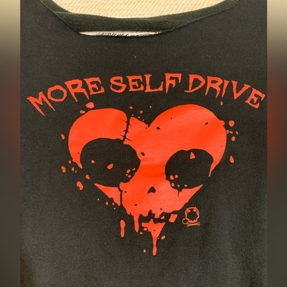 The Shape Of My Heart More Self Drive Distressed Slashed Sweatshirt - Picture 3 of 6